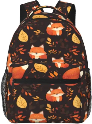 Fox Pattern Portable Backpack For Trekking Commute Unisex