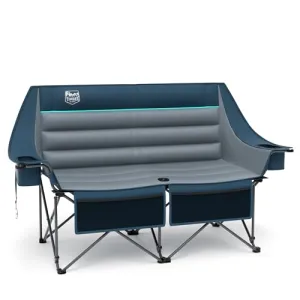 Fully Padded Double Camping Chair,Heavy Duty Outdoor Folding Camp Couch