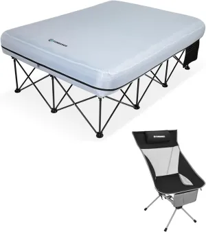 FUNDANGO Queen Camping Cot and High Back Camping Chair