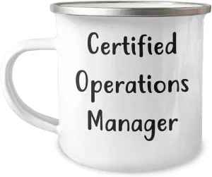Funny Certified Operations Manager Gifts for Men from Family - 12 oz Camping Mug, Father's Day Unique Gifts