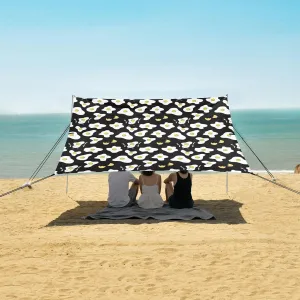 Funny Scrambled Eggs Beach Camping Tent Sun Shelter for Whole Family, Beach Shade Canopy with UPF50  UV Protection,Easy Set Up and Carry,Outdoor Shade for Trips, Fishing, Backyard Fun Picnics