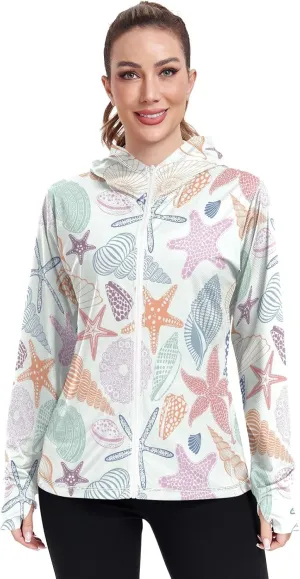 GAIGEO Green Pink Palm Trees Women Jacket Breathable Sun Protection Clothing Women UPF 50 , with Zip Pockets, S