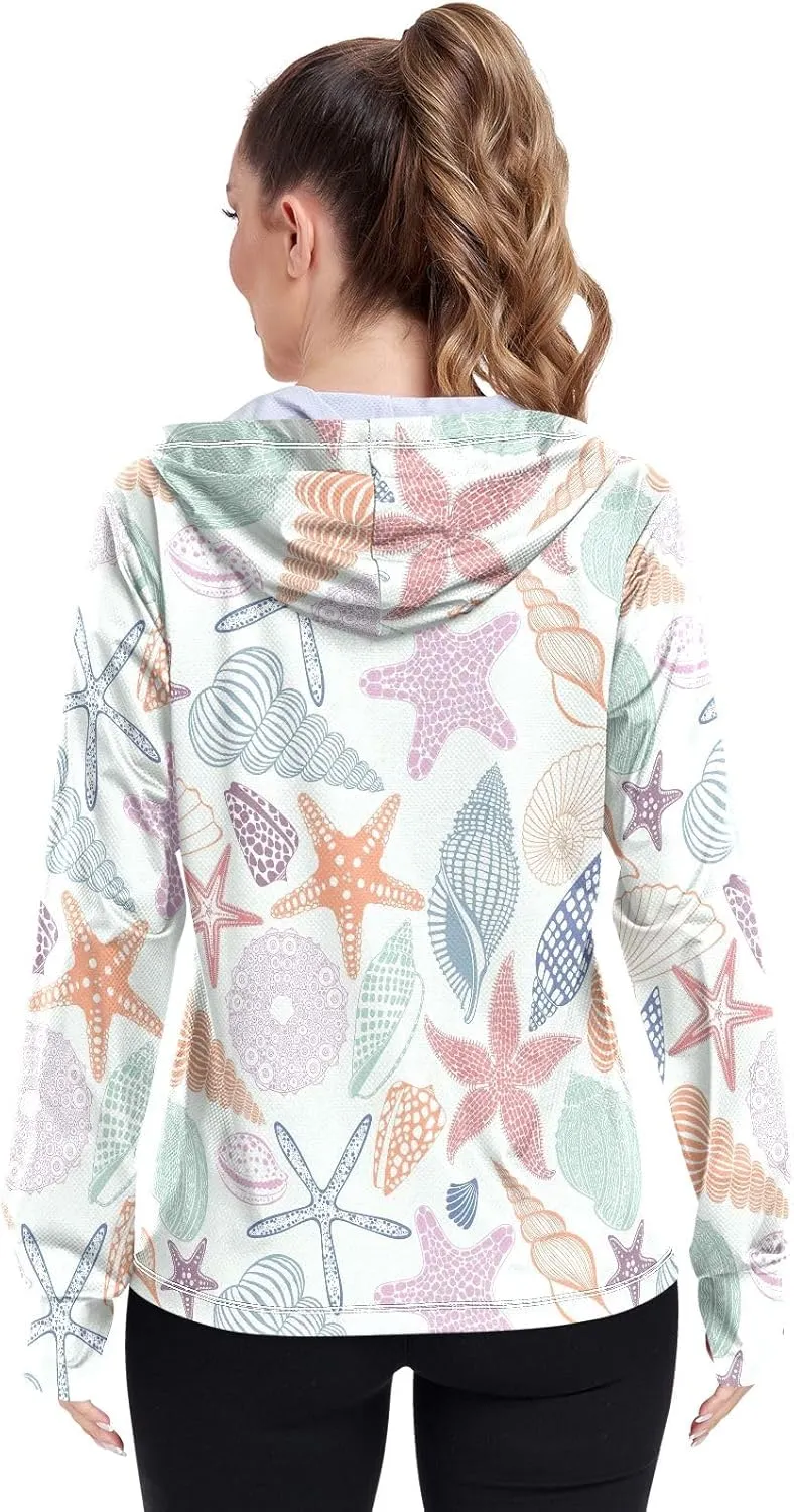 GAIGEO Green Pink Palm Trees Women Jacket Breathable Sun Protection Clothing Women UPF 50 , with Zip Pockets, S