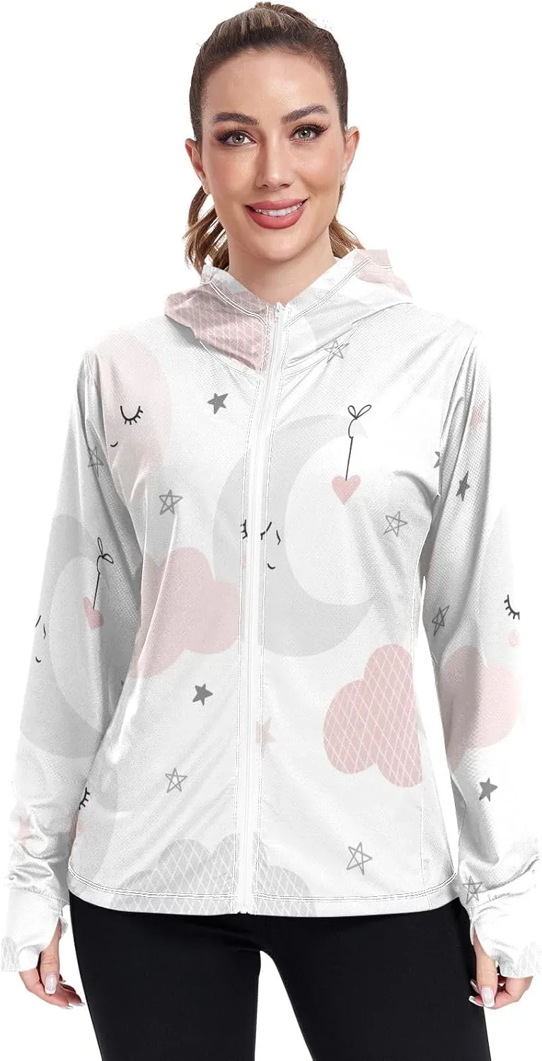 GAIGEO Watermelon Orange Pineapple Love Women Jacket Breathable Upf Clothing Women UPF 50 , with Zip Pockets, S