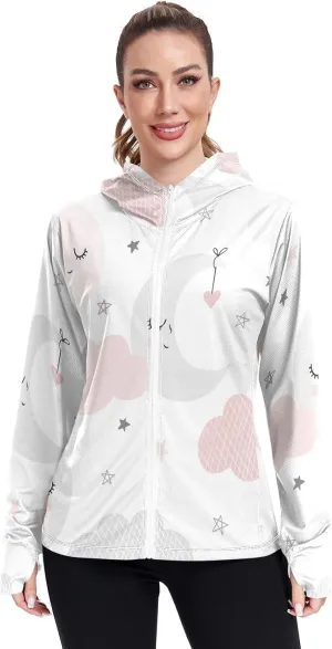 GAIGEO Watermelon Orange Pineapple Love Women Jacket Breathable Upf Clothing Women UPF 50 , with Zip Pockets, S