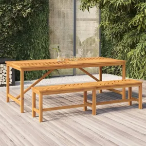 Garden Dining Table Brown Solid Acacia Wood 78.7X35.4 in Outdoor Furniture, Camping, and Dining