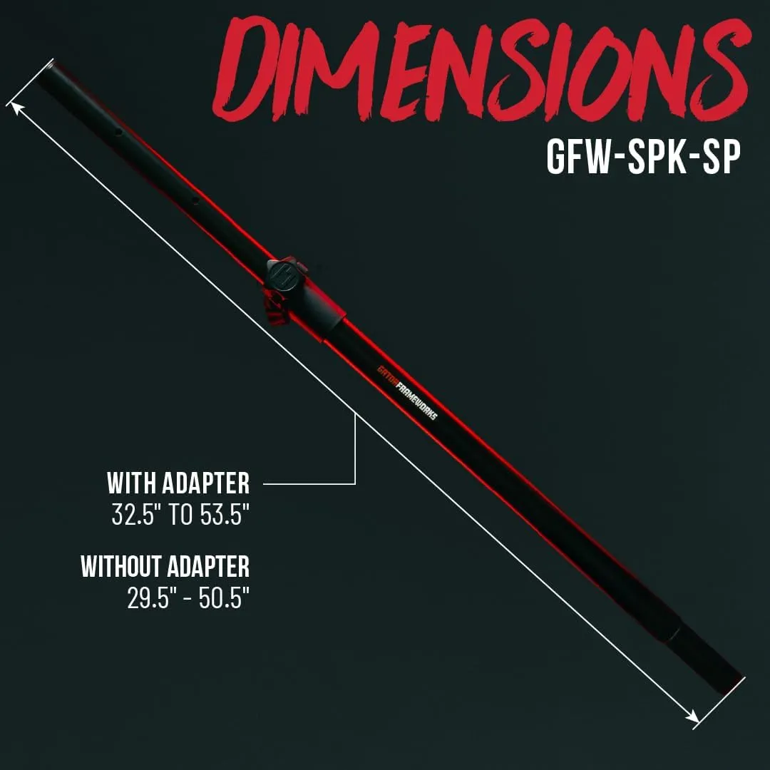 Gator Frameworks Standard Subwoofer/Speaker Extender Pole and 20mm Adapter, Fits M6 Threading (GFW-SPK-SP)