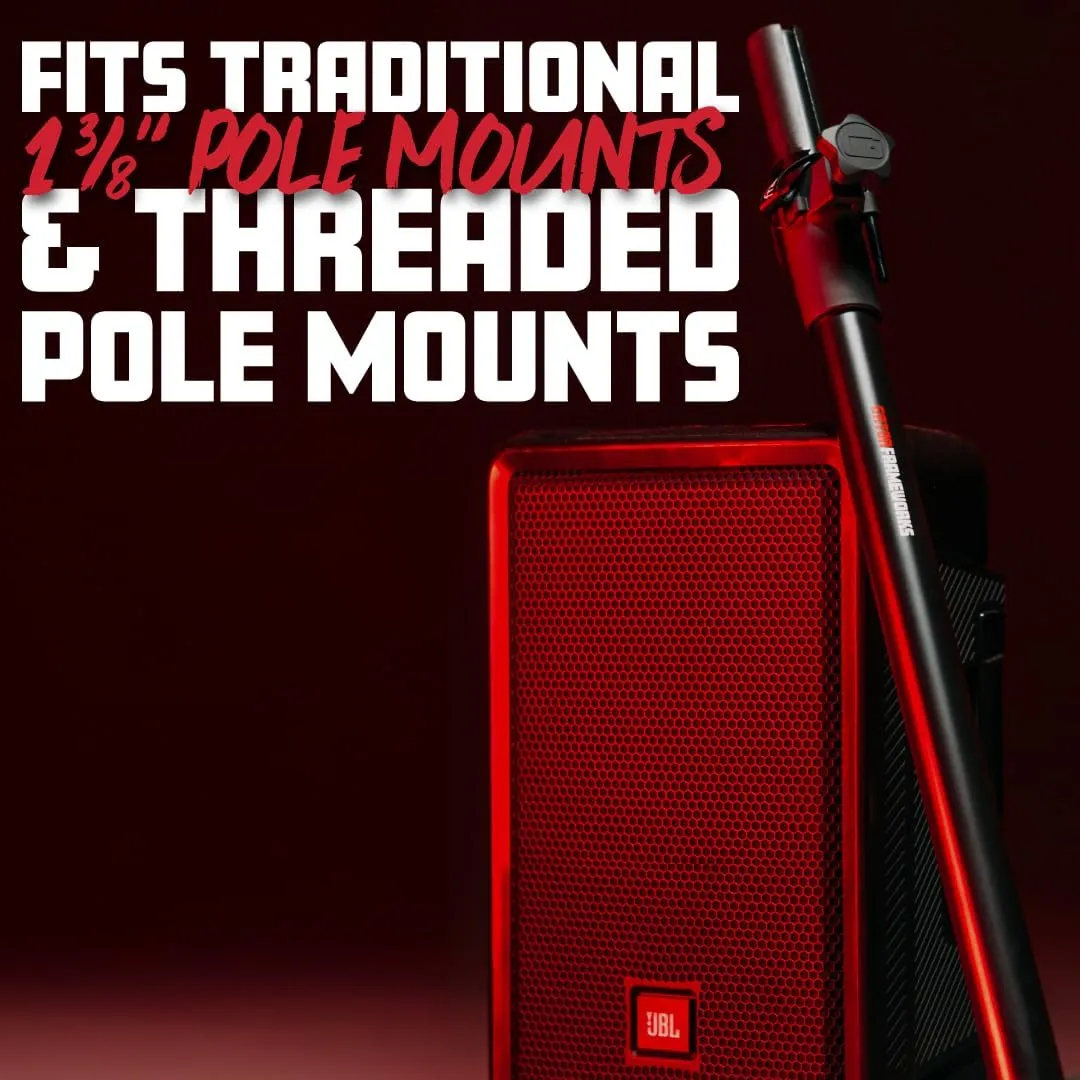 Gator Frameworks Standard Subwoofer/Speaker Extender Pole and 20mm Adapter, Fits M6 Threading (GFW-SPK-SP)