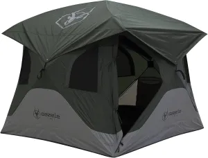 Gazelle T3X GT301GR 3 Person Pop Up Lightweight Portable 3 Season Camping Hub Tent with Easy Setup, Storage Pockets, and Gear Loft, Alpine Green