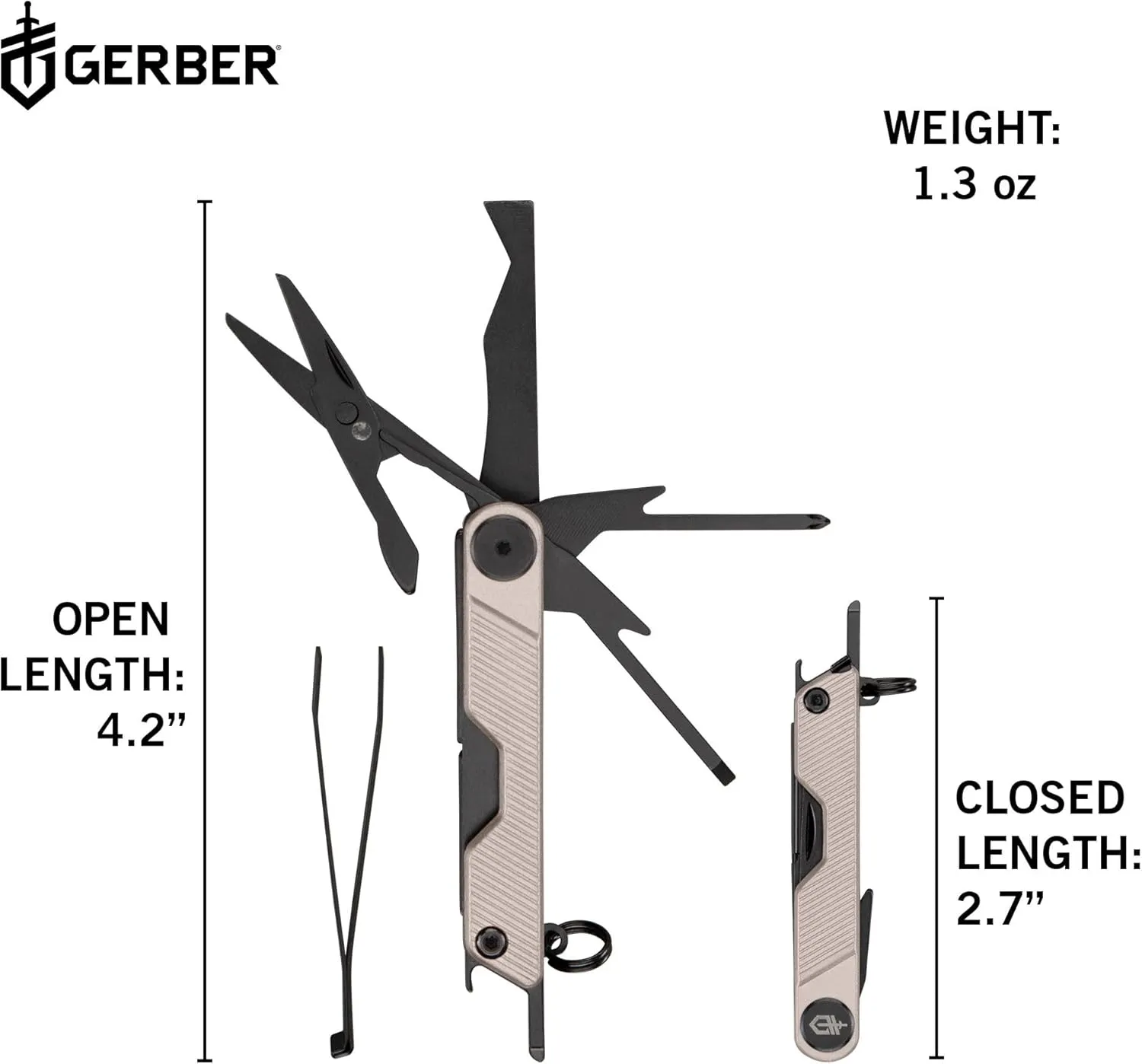 Gerber Gear Armbar Mini - 8-in1 Travel Multitool with Package Opener, Screwdriver & Scissors - EDC Adventure Gear for Camping, Hiking & Outdoor - Compact Utility Tool - Rose Gold