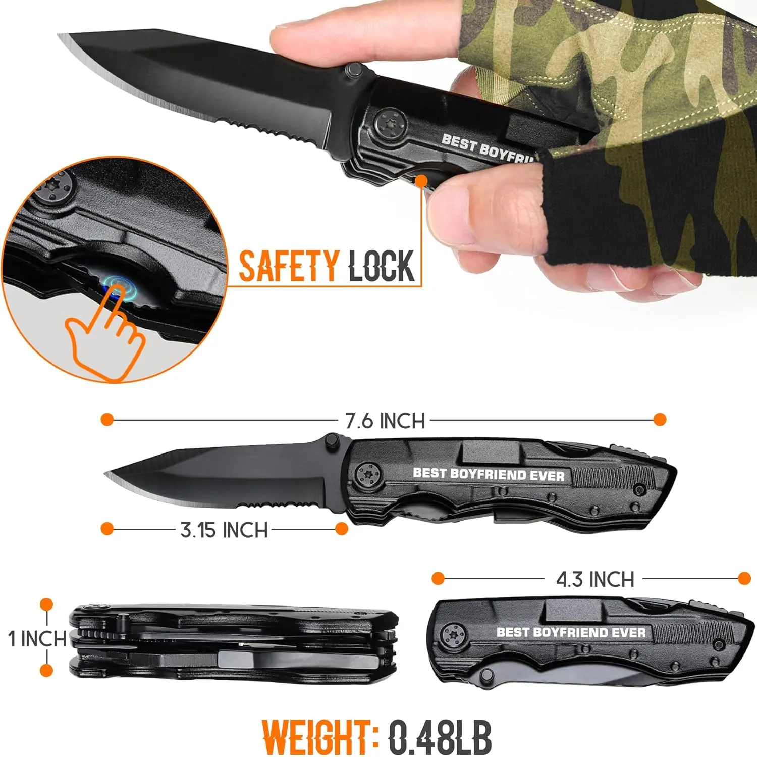 Gifts for Boyfriend, Multitool Knife"BEST BOYFRIEND EVER", Birthday Gifts for Boyfriend - Best Boyfriend Gifts, Boyfriend Christmas Gifts, Valentines Day Gifts for Boyfriend, Boyfriend Gifts