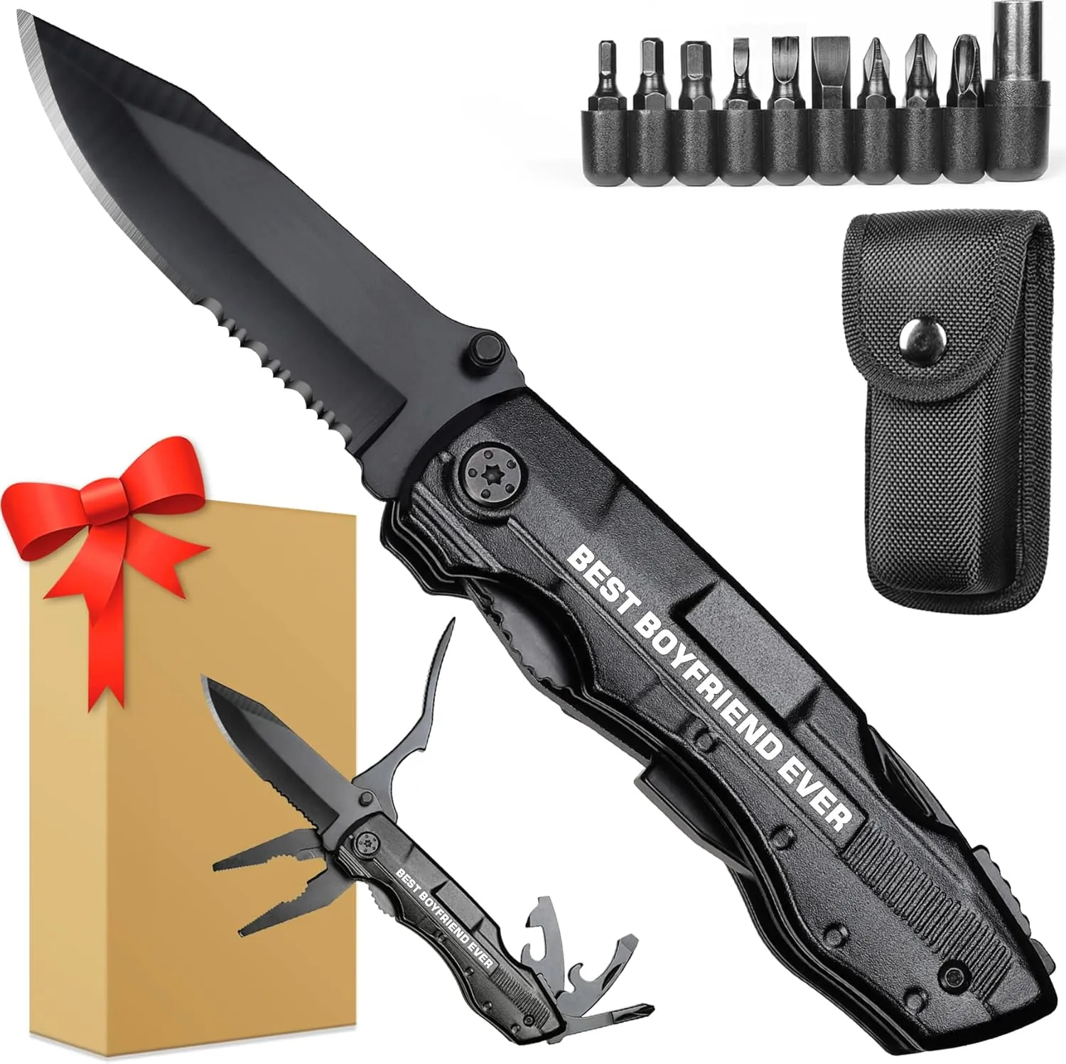 Gifts for Boyfriend, Multitool Knife"BEST BOYFRIEND EVER", Birthday Gifts for Boyfriend - Best Boyfriend Gifts, Boyfriend Christmas Gifts, Valentines Day Gifts for Boyfriend, Boyfriend Gifts