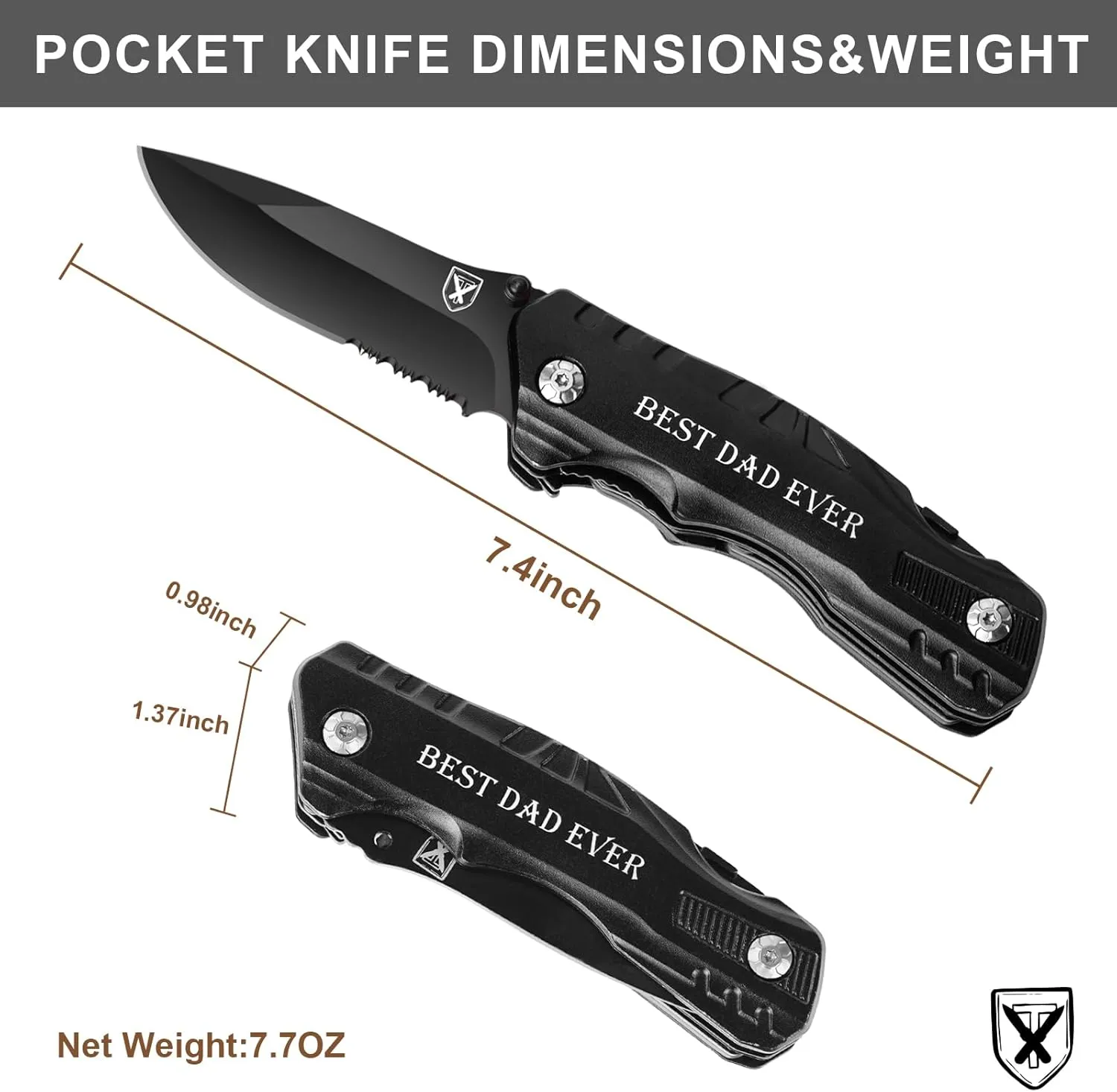 Gifts for Dad Men, Birthday Gifts Ideas, Pocket Knife Multitool, BEST DAD EVER Cool Folding Knife, Unique Outdoor Camping Hunting Hiking Fishing Tools Gift Ideas, Cool Gadget