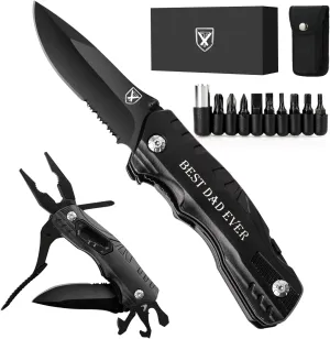 Gifts for Dad Men, Birthday Gifts Ideas, Pocket Knife Multitool, BEST DAD EVER Cool Folding Knife, Unique Outdoor Camping Hunting Hiking Fishing Tools Gift Ideas, Cool Gadget