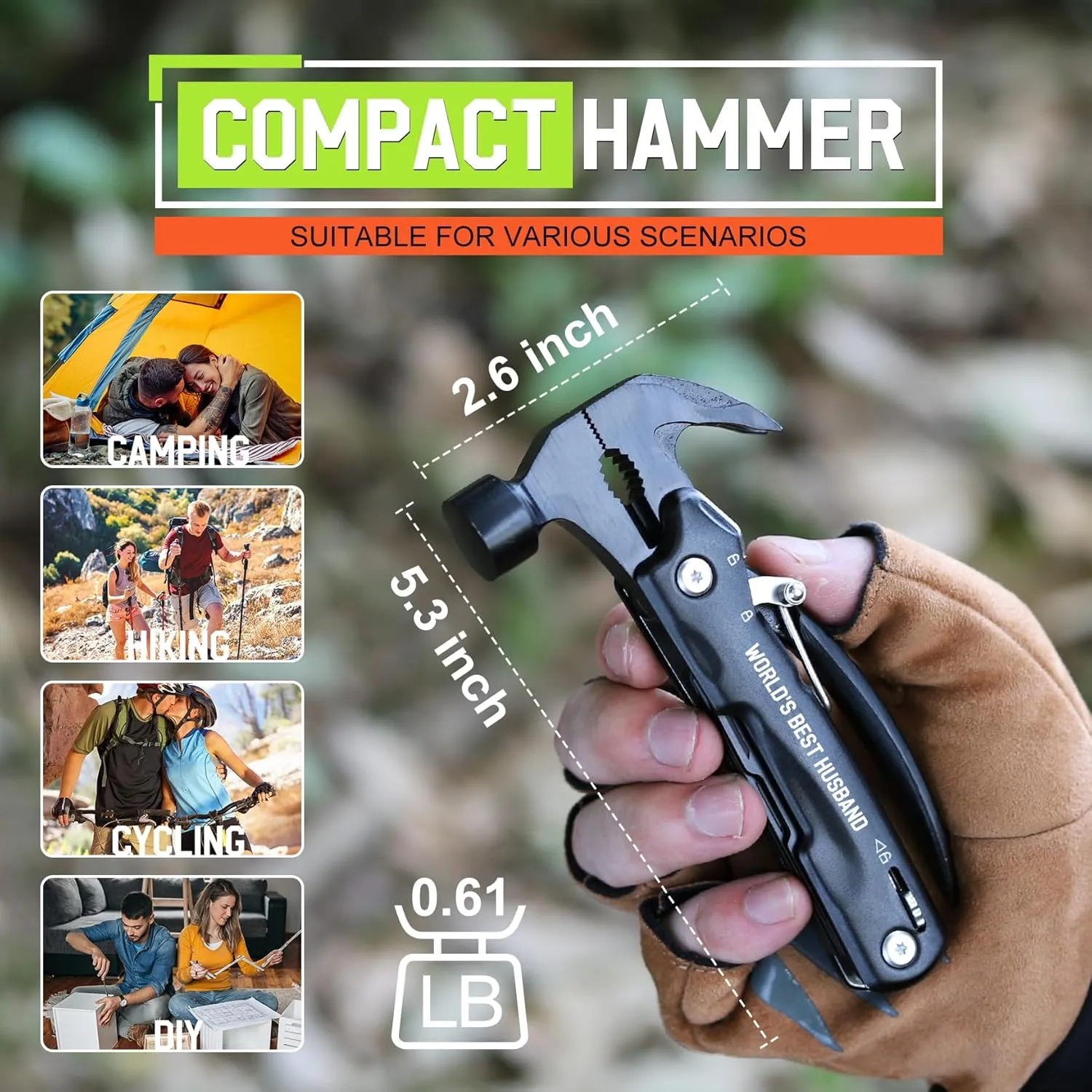 Gifts for Husband - Husband Gifts, Husbands Birthday Gift - Gift for Him from Wife, Christmas Husbands Stocking Stuffers - Valentines Day Fathers Day Presents for Him, Multitool Hammer