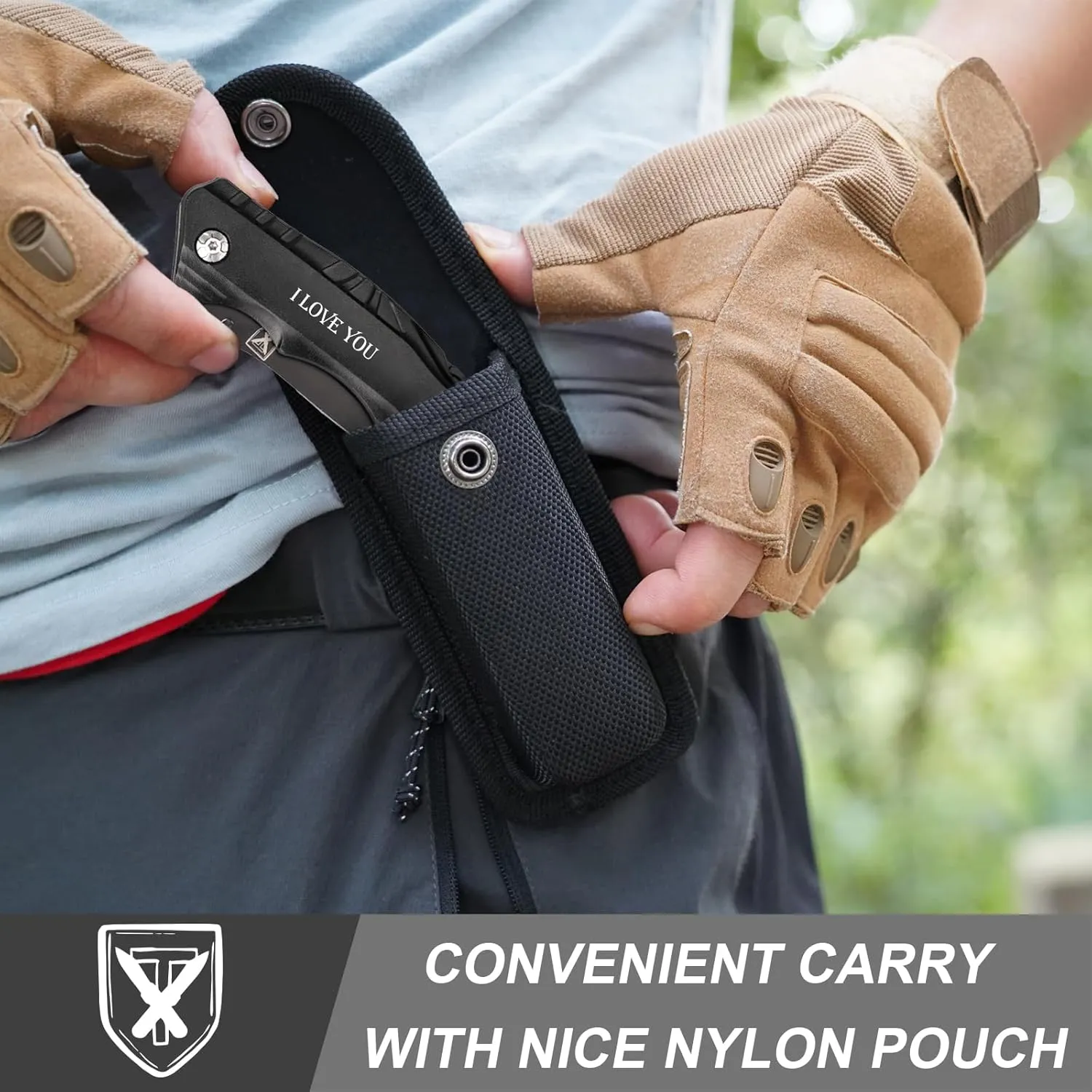 Gifts for Men Him Husband Boyfriend, Anniversary Birthday Gifts Idea for Him, Pocket Knife Multitool, I LOVE YOU Cool Folding Knife, Outdoor Camping Hunting Fishing Present
