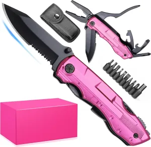 Gifts for Women Wife Mom Sister - Mothers Day Gift, Birthday Gift for Woman Girlfriend - Stocking Stuffers for Women, Womens Gifts for Christmas - Womens Stocking Stuffers, Pin'k Multitool Knife