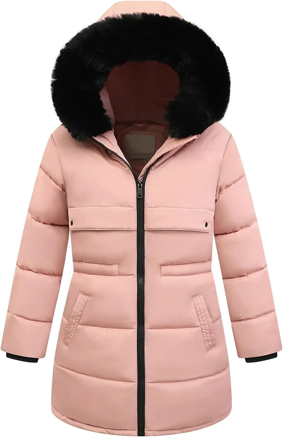 Girl's Winter Long Coat Parka Kids Warm Hooded Puffer Jacket Long-lasting