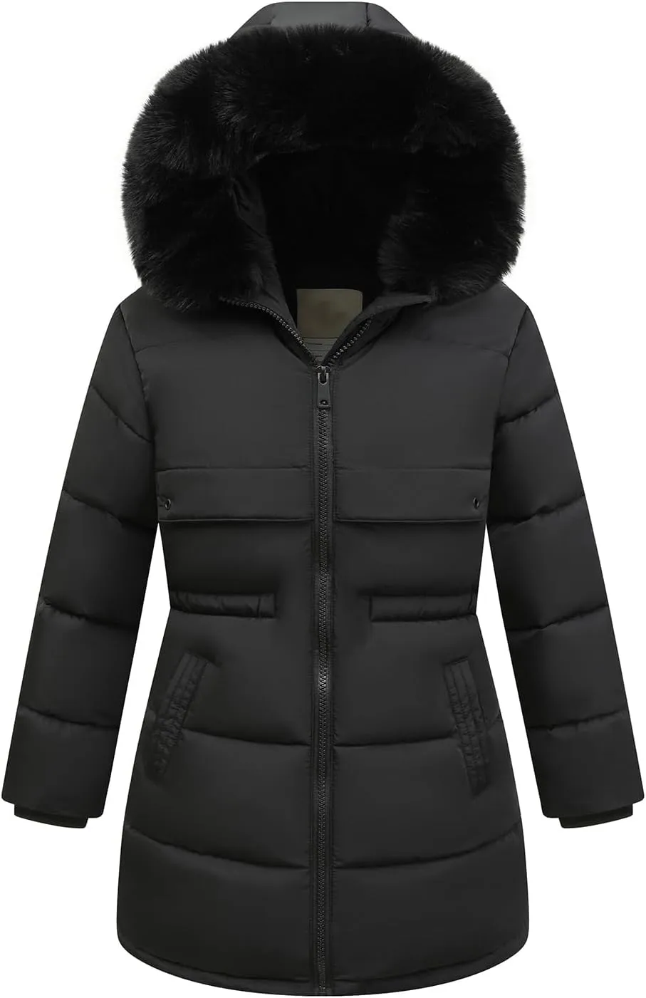 Girl's Winter Long Coat Parka Kids Warm Hooded Puffer Jacket Long-lasting