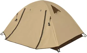 GIZNXBA 2/3 Person Camping Tent, Easy Setup Waterproof Family Dome Tent for Camping with Rainfly, Portable Double Layer Family Tent for Outdoor Camping, Hiking (Color : /Khaki, Size : 3 Person)