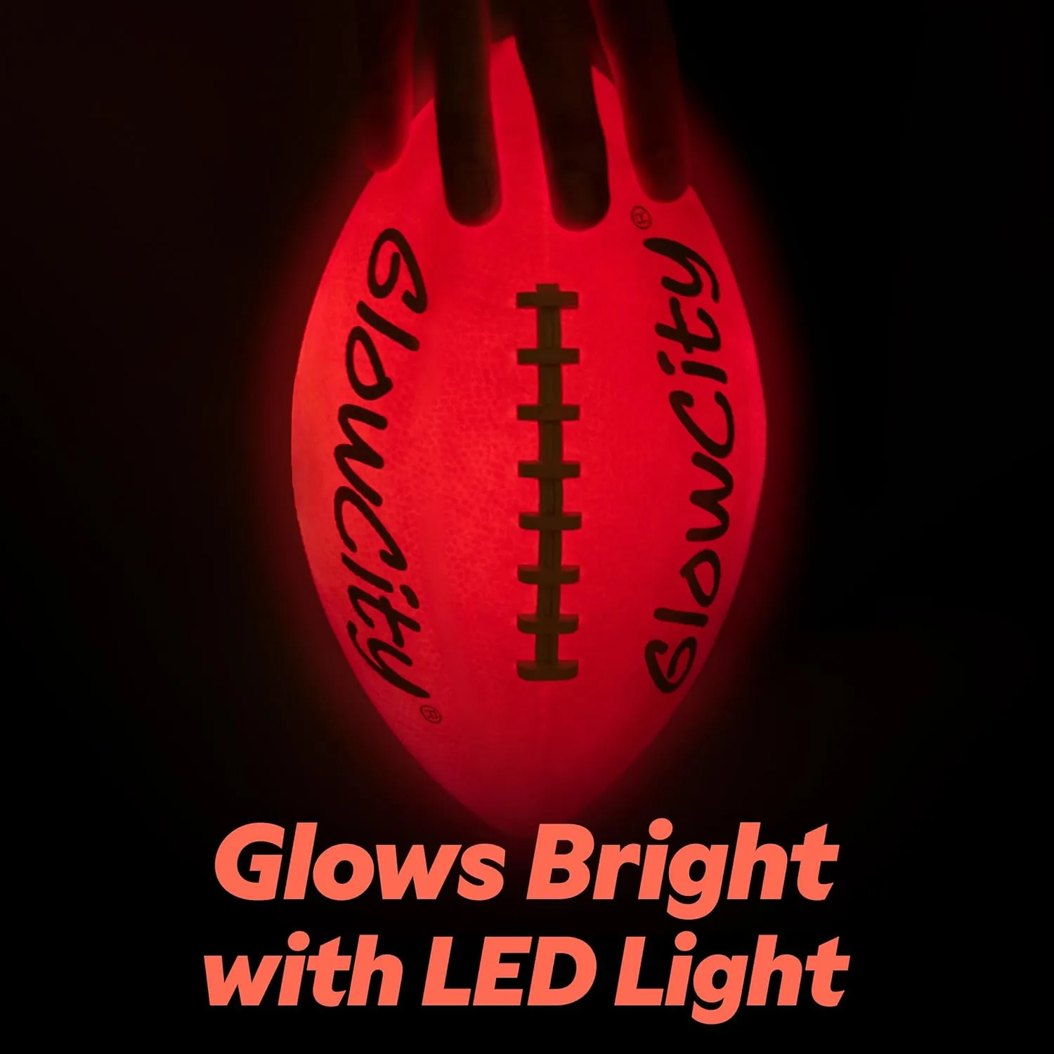 GlowCity Glow in The Dark Football - Light Up LED Ball - Perfect for Evening Play, Camping, and Beach Fun!