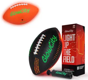GlowCity Glow in The Dark Football Value Pack, Size 3 for Kids Preium PU Size 6 for Teens and Adults, Light Up LED Ball - Perfect for Evening Play, Camping, and Beach Fun!