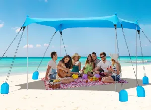 Gorich Beach Tent Sun Shelter with 8 Sandbags, UPF50  Protection & Windproof Pop Up Beach Canopy Tent Sun Shade for Family, Travel & Camping, Easy Setup Canopy Umbrella