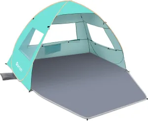 Gorich Easy Pop Up Beach Tent for 3-4 Person, UPF 50  UV Protection Beach Umbrella Sun Shelter, Portable Lightweight Cool Cabana Shade with Easy Foldable & Instant Setup