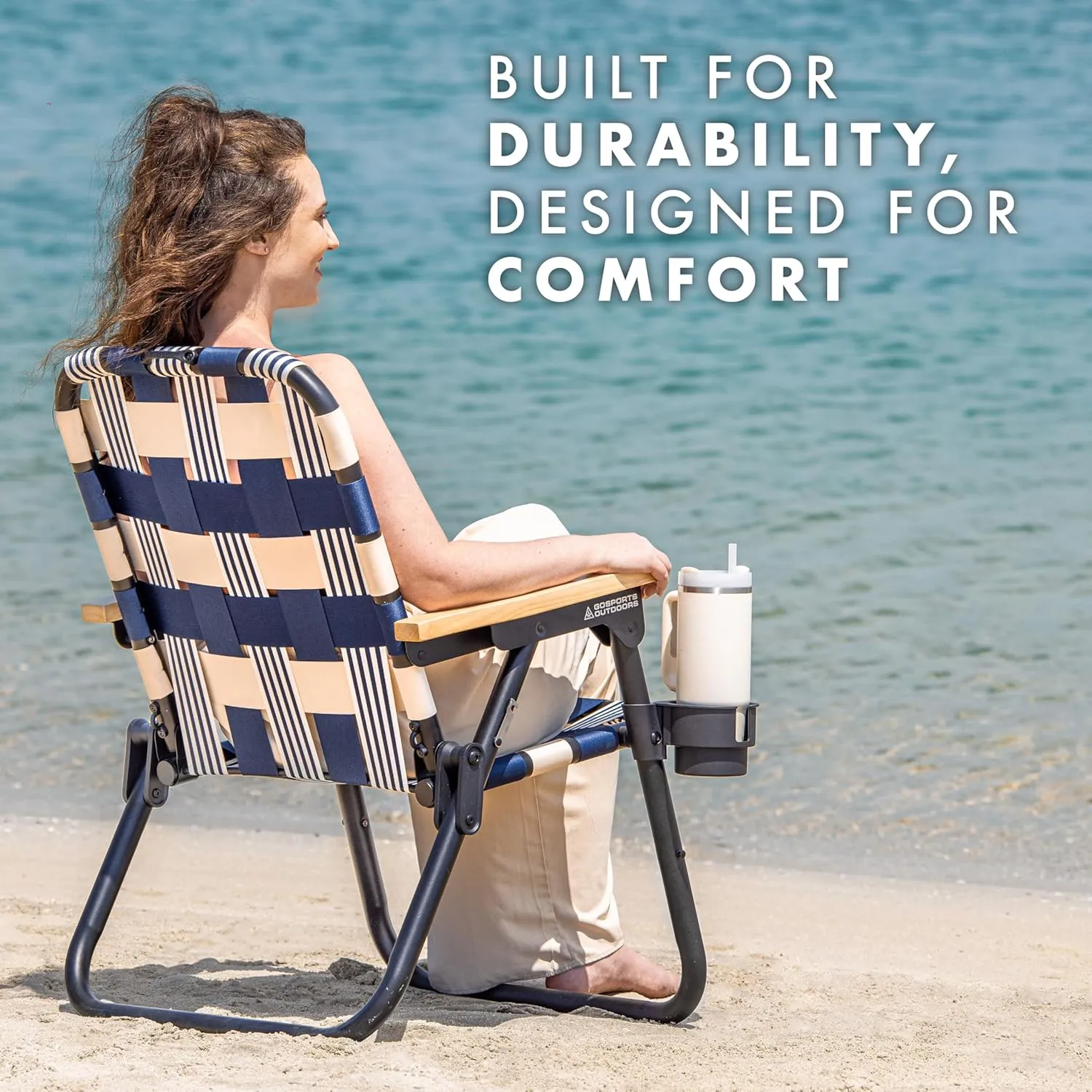 GoSports WOVN Beach Backpack Chair - 9 Styles Available - Premium Folding Camping Chair