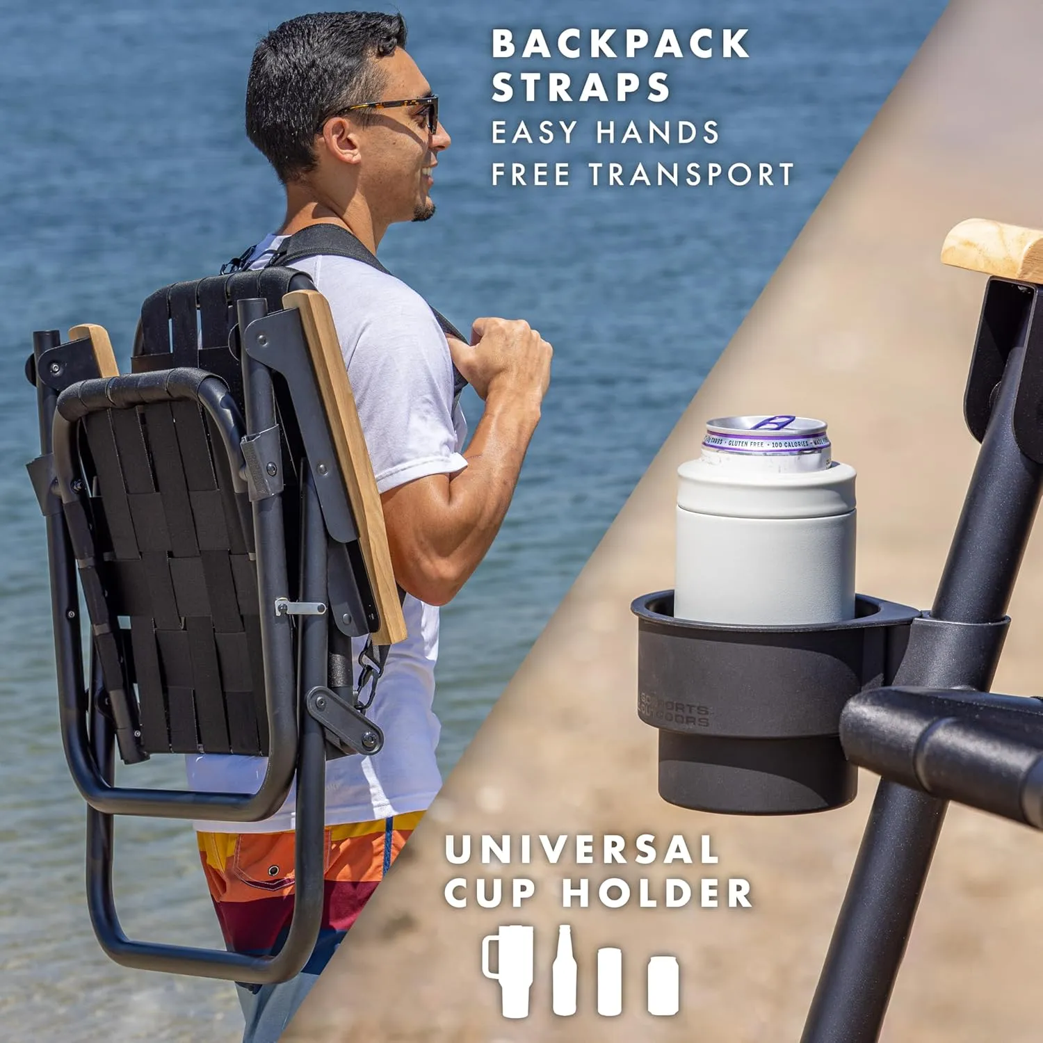 GoSports WOVN Beach Backpack Chair - 9 Styles Available - Premium Folding Camping Chair
