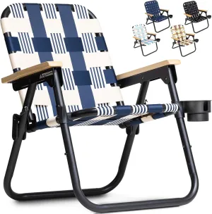 GoSports WOVN Beach Backpack Chair - 9 Styles Available - Premium Folding Camping Chair