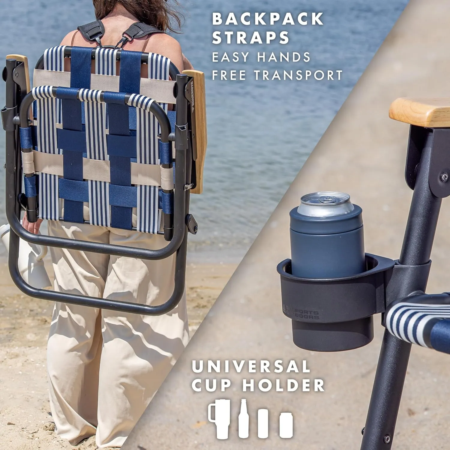 GoSports WOVN Beach Backpack Chair - 9 Styles Available - Premium Folding Camping Chair