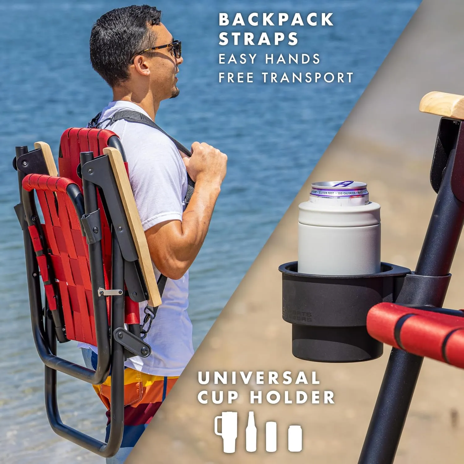 GoSports WOVN Beach Backpack Chair - 9 Styles Available - Premium Folding Camping Chair