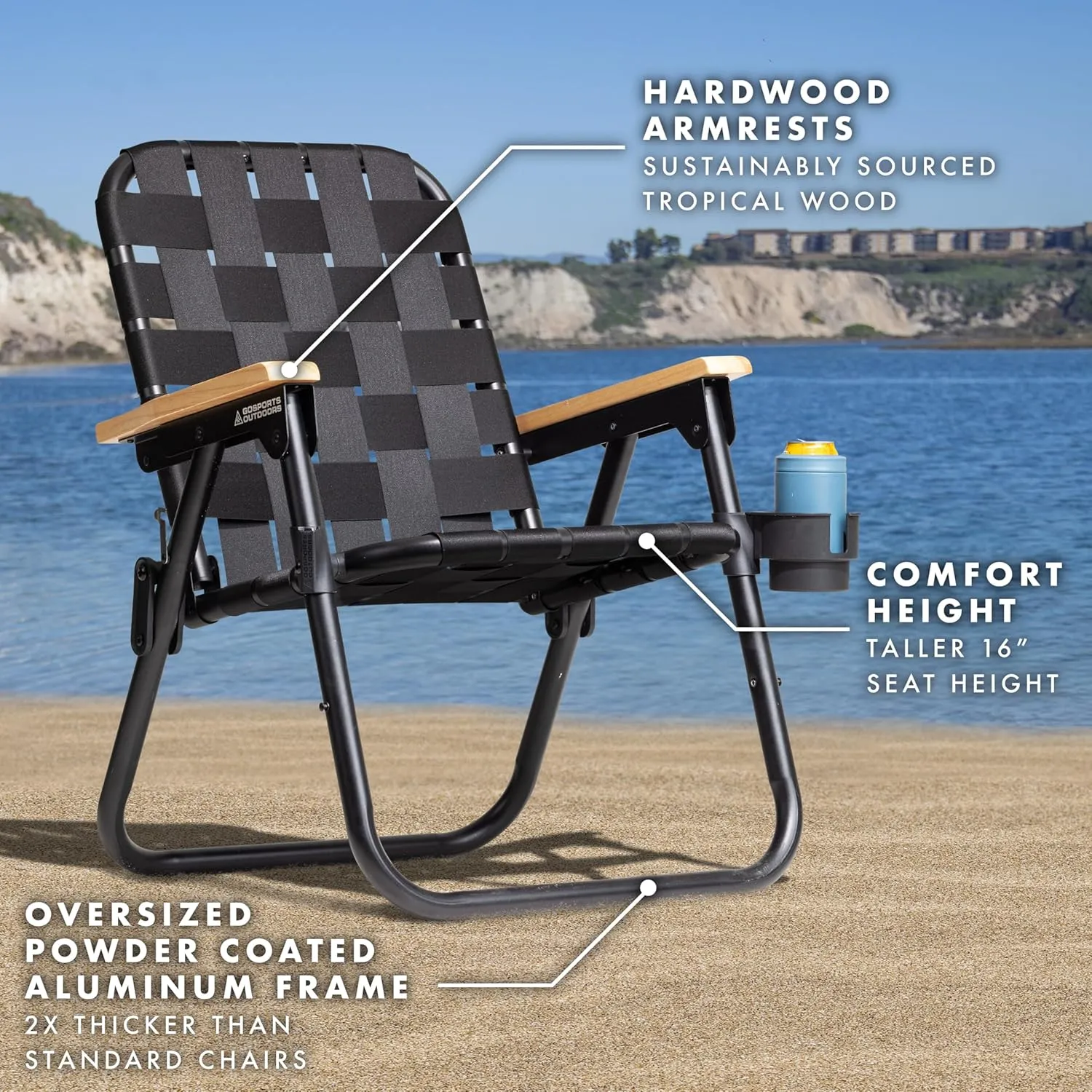 GoSports WOVN Beach Backpack Chair - 9 Styles Available - Premium Folding Camping Chair