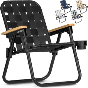 GoSports WOVN Beach Backpack Chair - 9 Styles Available - Premium Folding Camping Chair