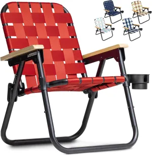 GoSports WOVN Beach Backpack Chair - 9 Styles Available - Premium Folding Camping Chair