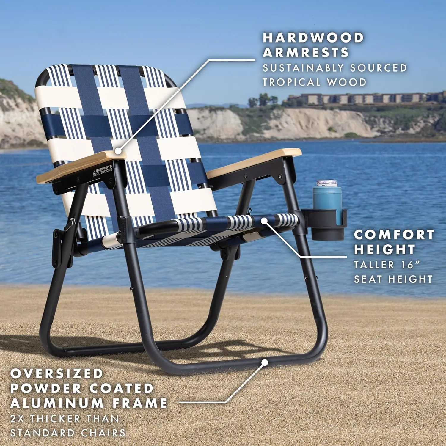 GoSports WOVN Beach Backpack Chair - 9 Styles Available - Premium Folding Camping Chair