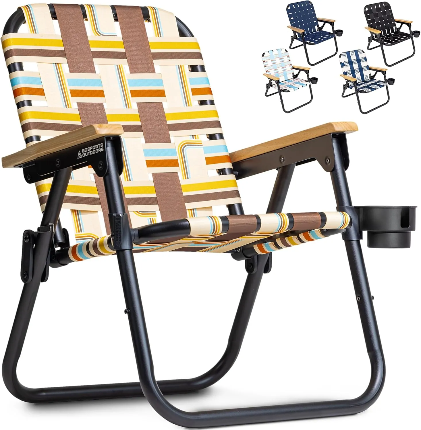 GoSports WOVN Beach Backpack Chair - 9 Styles Available - Premium Folding Camping Chair