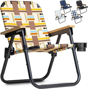 GoSports WOVN Beach Backpack Chair - 9 Styles Available - Premium Folding Camping Chair