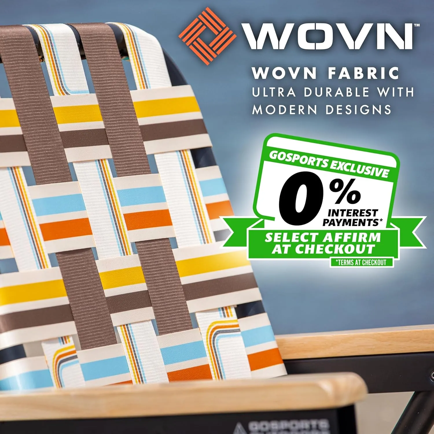 GoSports WOVN Beach Backpack Chair - 9 Styles Available - Premium Folding Camping Chair