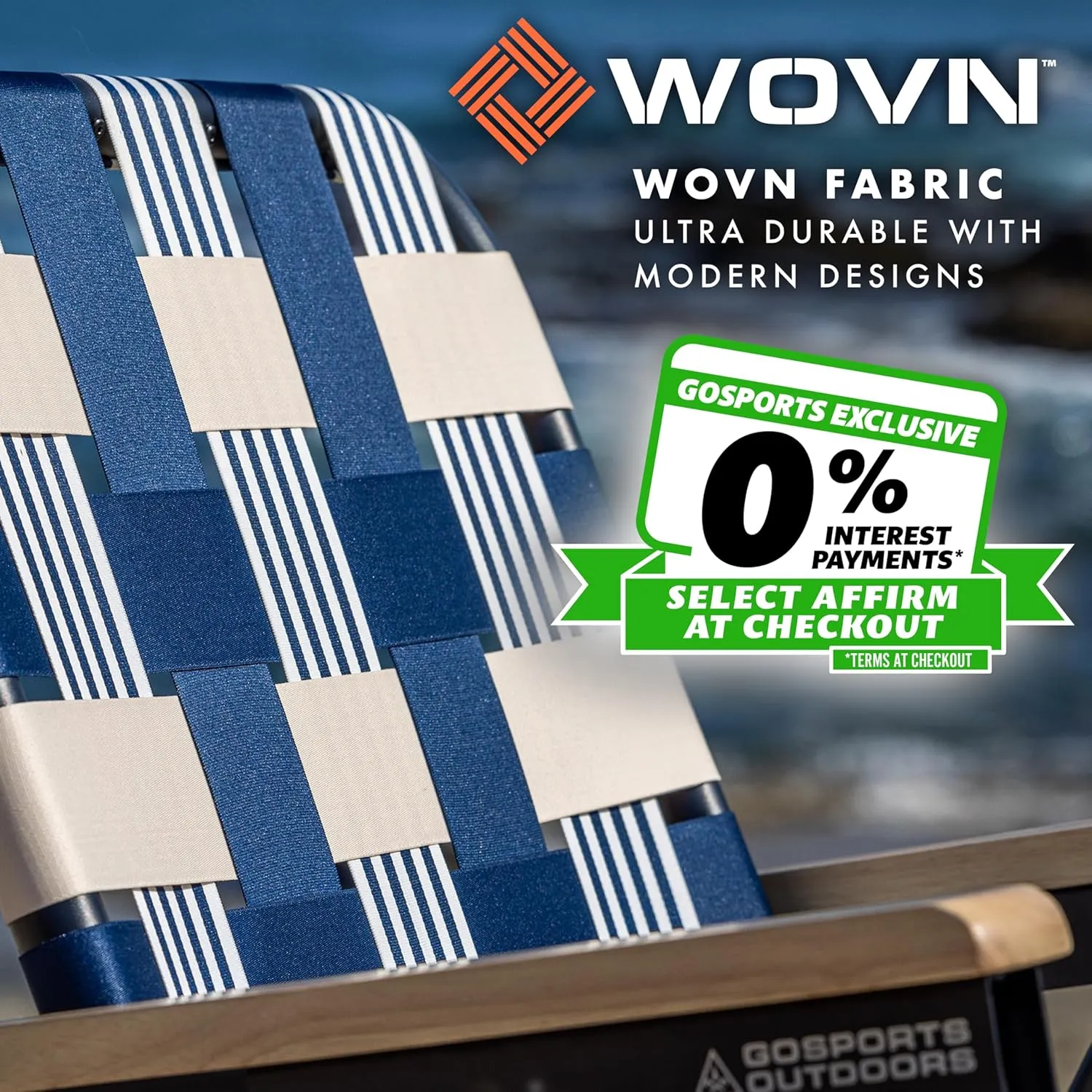 GoSports WOVN Beach Backpack Chair - 9 Styles Available - Premium Folding Camping Chair