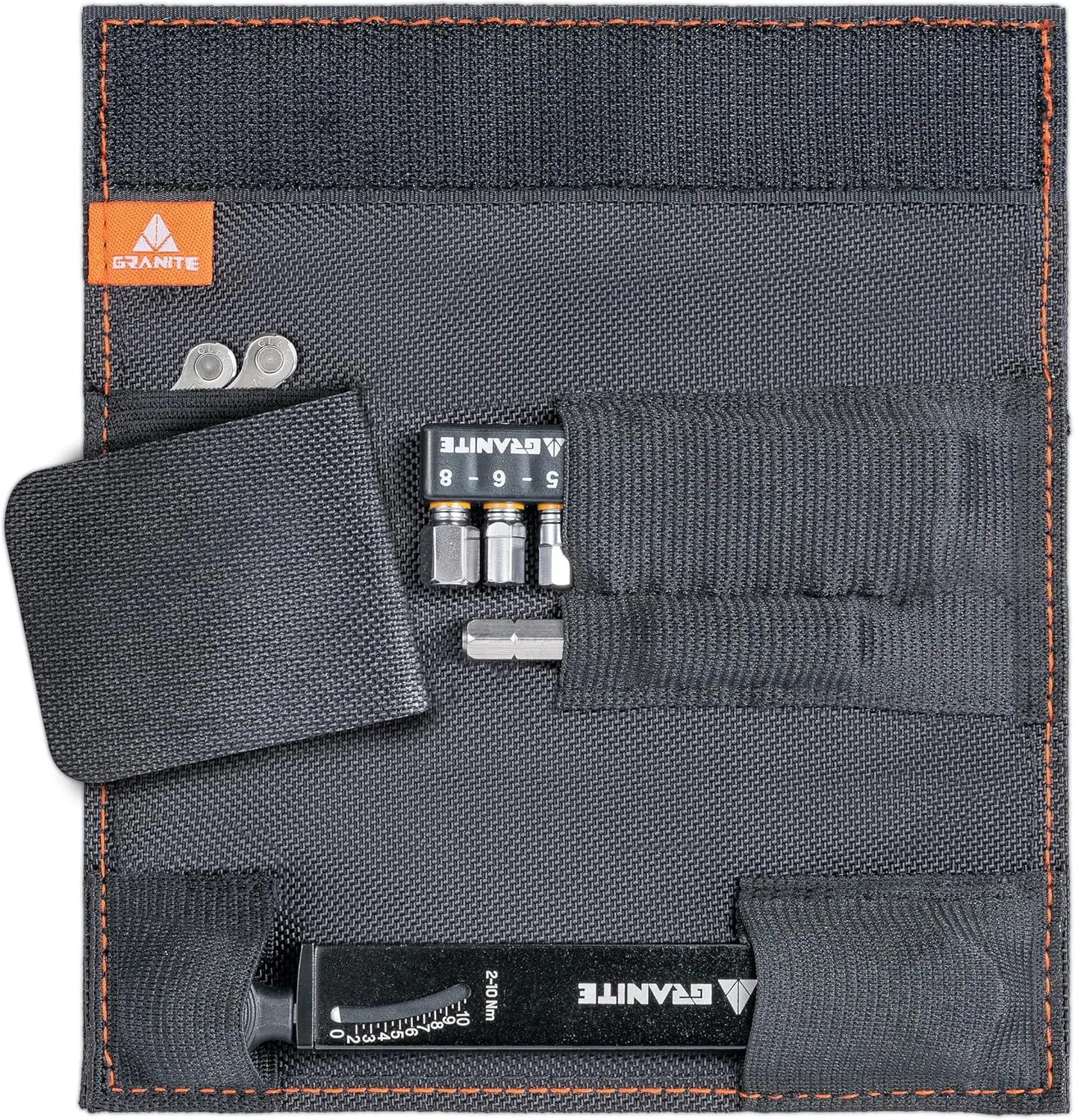 Granite Rocknroll TQ Torque Ratchet Bike Tool Kit, Bike Multitool Kit with 10 Tool Bits and Extension Rod, Portable Torque Ratchet Tool Kit for Mountain Bike, Road Bike and Gravel Bike (Grey)