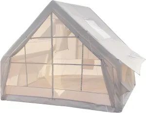 Grebest Inflatable Camping Tent, 1-6 Person Glamping Tent, 4 Season Waterproof Windproof Blow Up Tent, Easy Setup Outdoor Cabin Tents with Skylights & Mesh Windows