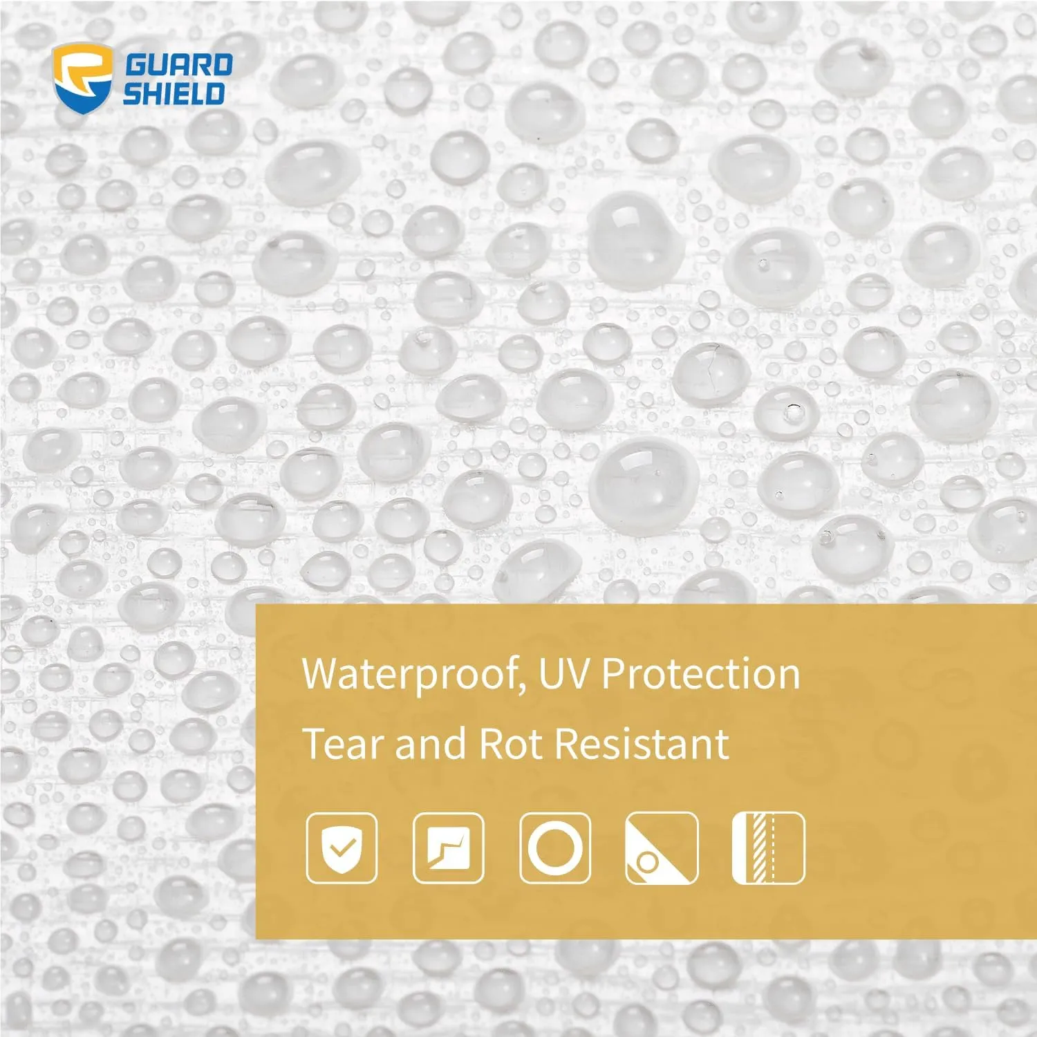 GUARD SHIELD Heavy Duty Tarp 20x20 Feet White Multi Purpose Thick Waterproof Poly Tarp Cover 10mil