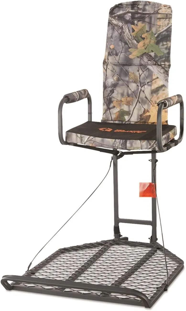 Guide Gear Deluxe Hang-On Tree Stand Chair for Hunting Cushion Seat Hunt Gear Equipment Accessories, Camo Camo