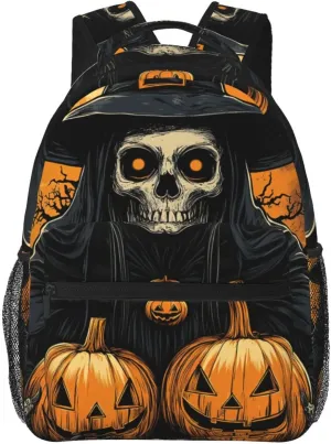 Halloween Skull Witch Stylish Backpack For Trekking Backpacking Unisex