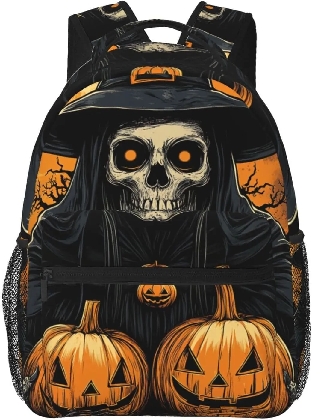 Halloween Skull Witch Stylish Backpack For Trekking Backpacking Unisex
