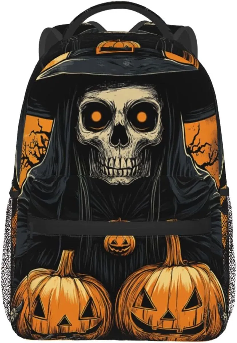Halloween Skull Witch Stylish Backpack For Trekking Backpacking Unisex