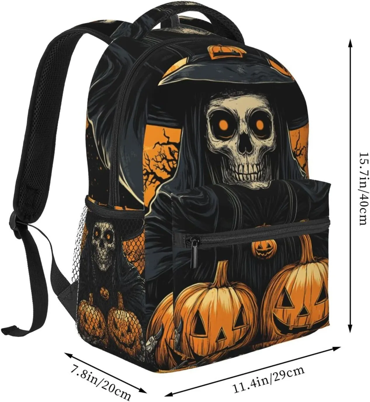 Halloween Skull Witch Stylish Backpack For Trekking Backpacking Unisex