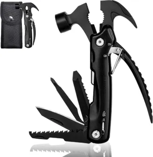 Hammer Multitool, Cool Gadgets Multi Tool with Gift Box Carrying Case Birthday Stocking Stuffers Father's Day Valentines Day Gifts for Men Husband Him Camping Accessories(Black)